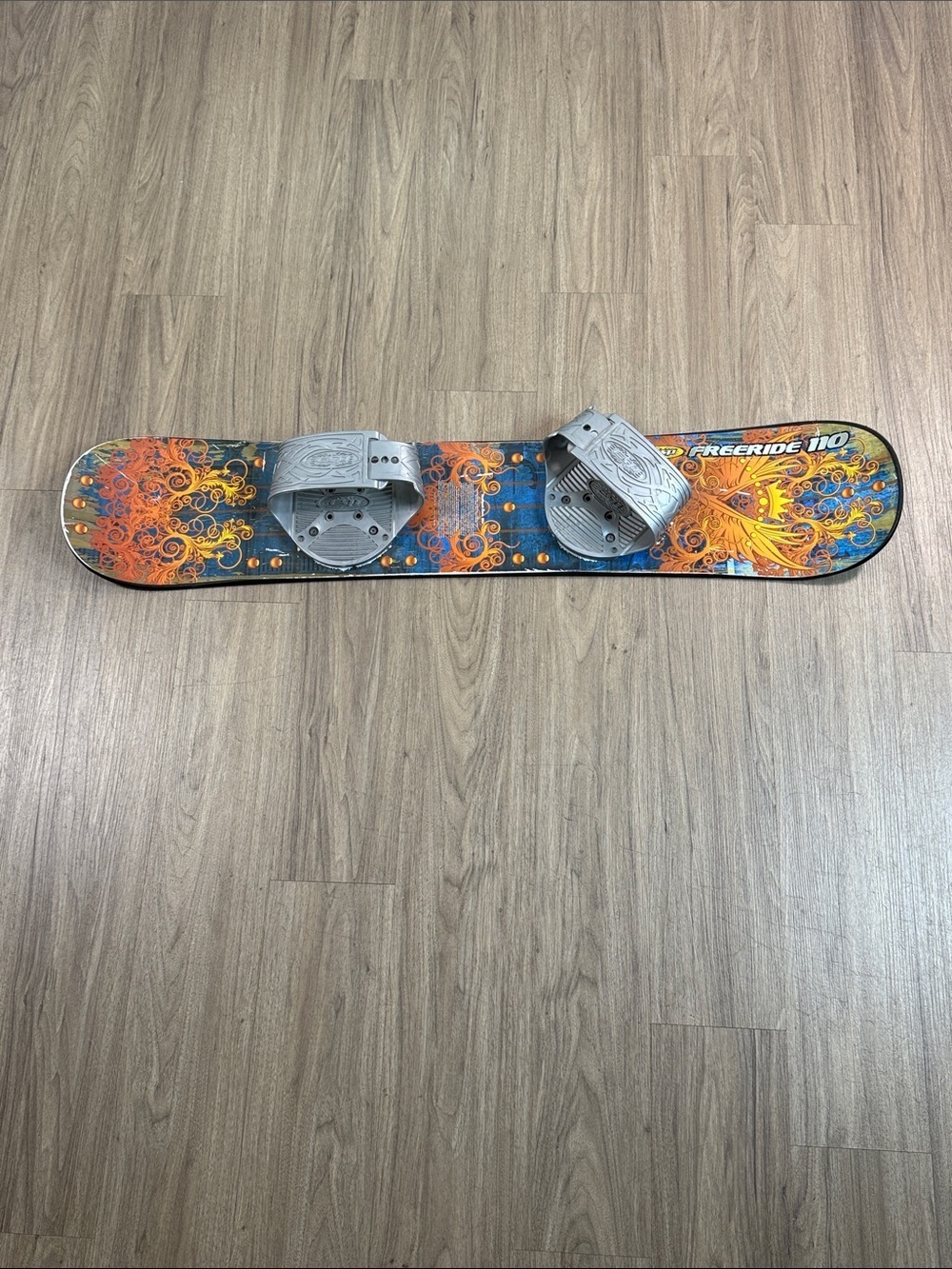 Freeride 110 Snowboard with Orange and Blue Graphic